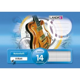 Notenheft A5 mit Hilfslinien 8Blatt 80g Landré 100050467 Produktbild