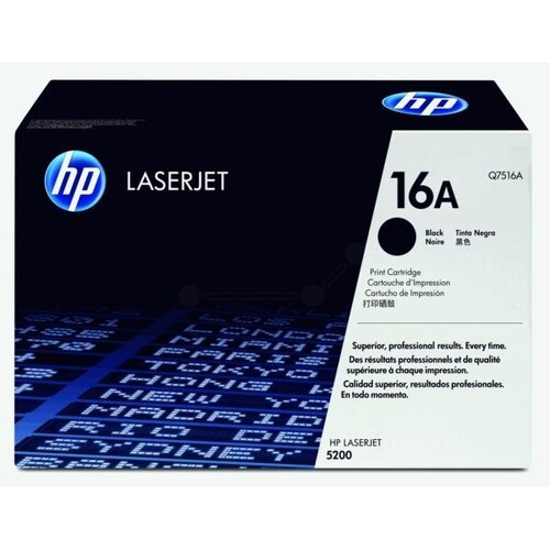 Toner 16A für LaserJet 5200 12000Seiten schwarz HP Q7516A Produktbild Front View L