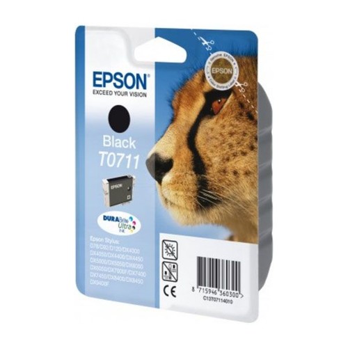 Tintenpatrone T0711 für Epson Stylus D78/D92/D120/DX4000 7,4ml schwarz Epson T071140 Produktbild Front View L