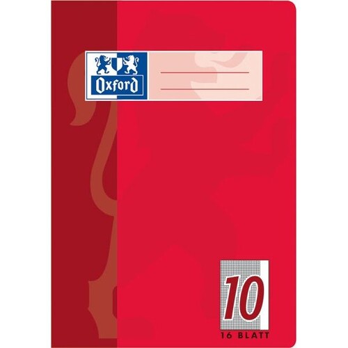 Heft Oxford A5 Lineatur 10 kariert mit freiem Rand 16Blatt 90g Optik Paper weiß 100050372 Produktbild Additional View 1 L