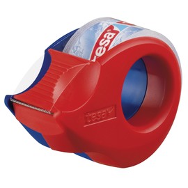 Handabroller Mini + 1 Rolle Tesafilm kristall-klar füllbar bis 19mm x 10m rot/blau Tesa 57858-00000-00 Produktbild