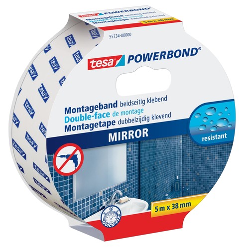 Powerbond SPIEGEL 38mm x 5m beidseitig klebend Tesa 55734-00000-02 (RLL=5 METER) Produktbild Front View L