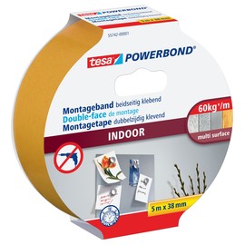 Powerbond INDOOR 38mm x 5m farblos beidseitig klebend Tesa 55742-00001-03 (RLL=5 METER) Produktbild