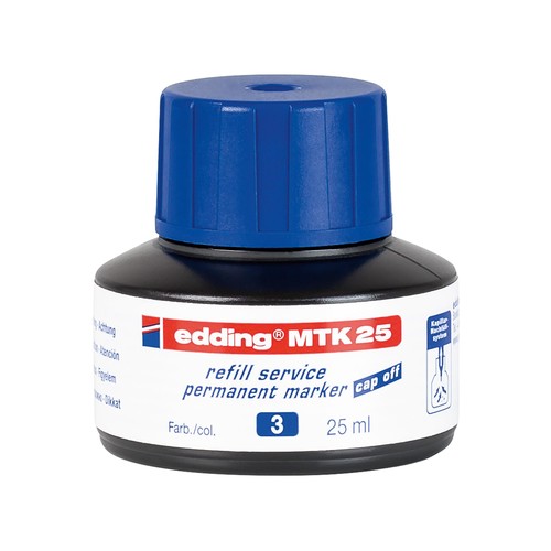 Permanentmarker-Nachfülltusche MTK25 25ml blau Edding 4-MTK25003 (ST=25 MILLILITER) Produktbild
