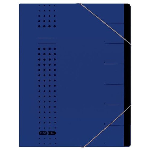 Ordnungsmappe chic mit Gummizug A4 mit 7 Fächern dunkelblau Karton Elba 400002023 Produktbild Front View L