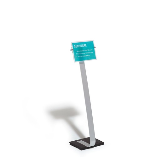 Bodenständer CRYSTAL SIGN STAND A4 118cm silber/Acryl Aluminium Durable 4818-23 Produktbild Additional View 1 L