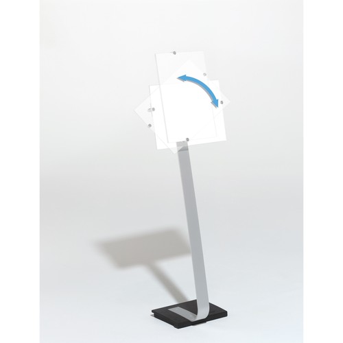 Bodenständer CRYSTAL SIGN STAND A3 125cm silber/Acryl Aluminium Durable 4819-23 Produktbild Additional View 2 L