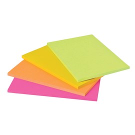 Haftnotizen Post-it Super Sticky Meeting Notes 203x152mm neonfarben 3M 6845-SSP (PACK=4x 45 BLATT) Produktbild