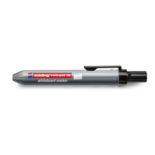 Whiteboardmarker retract 12 1,5-3mm Rundspitze schwarz trocken abwischbar Edding 4-12001 Produktbild Additional View 1 L
