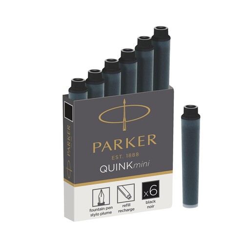 Tintenpatrone QUINK mini schwarz Parker 1950407 (PACK=6 STÜCK) Produktbild Additional View 1 L