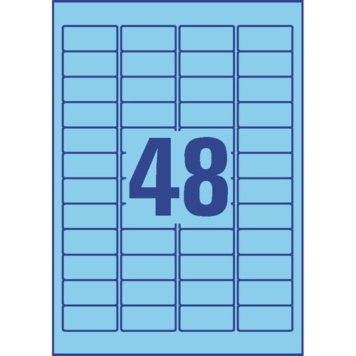 Etiketten Inkjet+Laser+Kopier 45,7x21,2mm auf A4 Bögen blau wiederablösbar Zweckform L6039-20 (PACK=960 STÜCK) Produktbild Additional View 2 L