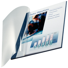 Bindemappen Soft Cover A4 für 71-105Blatt blau/transparent Leinenstruktur Leitz 7414-00-35 (PACK=10 STÜCK) Produktbild