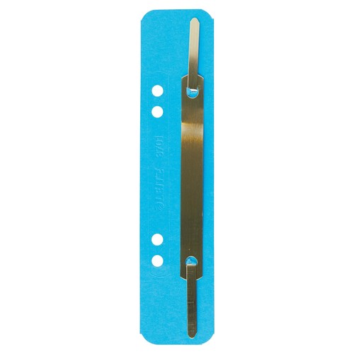 Einhänge-Heftstreifen kurz mit Metall-Deckschiene 35x158mm blau Karton Leitz 3701-00-35 (PACK=25 STÜCK) Produktbild Front View L