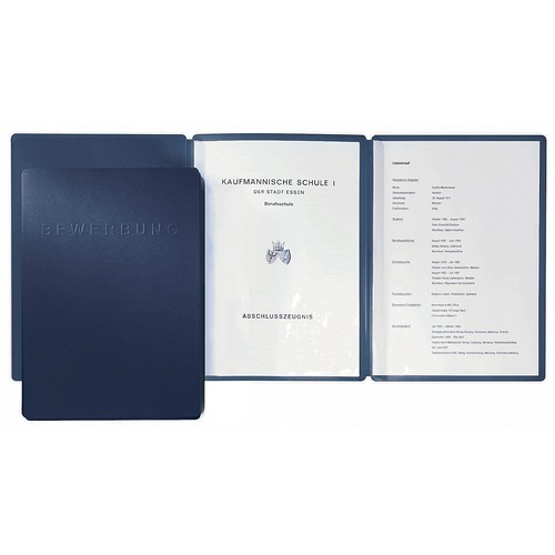 Bewerbungsset Supreme mit 2 Bewerbungsmappen A4 blau Karton Pagna 44111-02 Produktbild Front View L