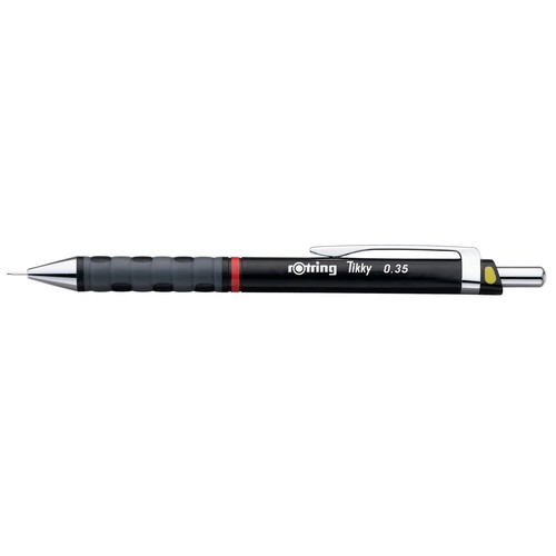 Druckbleistift mit Gummigriffzone Tikky 0,35mm schwarz mit Farbcode Rotring 1904694 Produktbild Front View L