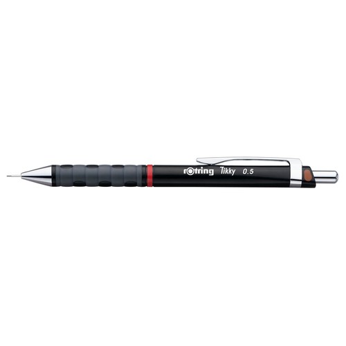 Druckbleistift mit Gummigriffzone Tikky 0,5mm schwarz mit Farbcode Rotring 1904695 Produktbild Front View L