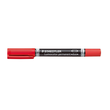 Folienstift Lumocolor duo 348 F+M 0,6mm fein + 1,2mm mittel rot wasserfest Staedtler 348-2 Produktbild Additional View 1 S