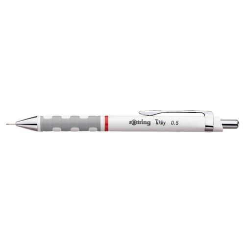 Druckbleistift mit Gummigriffzone Tikky 0,5mm weiß Rotring 1904698 Produktbild Front View L