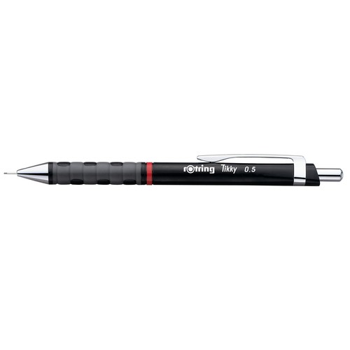 Druckbleistift mit Gummigriffzone Tikky 0,5mm schwarz Rotring 1904700 Produktbild Front View L