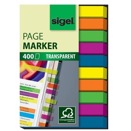 Haftmarker Film Micro 50x8mm 2x5 Farben transparent Sigel HN617 (PACK=10x 40 STÜCK) Produktbild