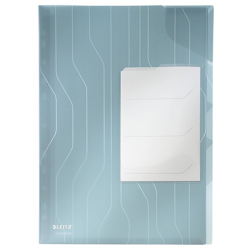 Prospekthüllen Combifile Organisation A4 200µ blau PP genarbt Leitz 4729-00-35 (PACK=3 STÜCK) Produktbild Front View L
