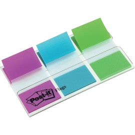 Haftstreifen Post-it Index 25,4x43,2mm lila/blau/grün transparent 3M 680PBGEU (PACK=3x 20 STÜCK) Produktbild