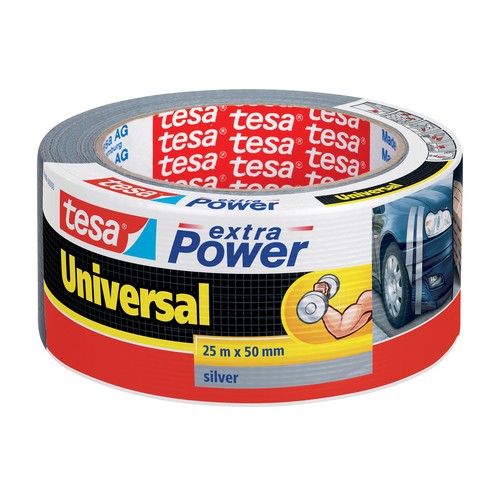 Gewebeband extra Power Universal 50mm x 25m silber Tesa 56388-00000-12 (RLL=25 METER) Produktbild