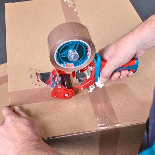 Handabroller Tesapack Comfort für Packbänder füllbar bis 50mm x 66m rot/blau Tesa 0640000001-02 Produktbild Additional View 1 L
