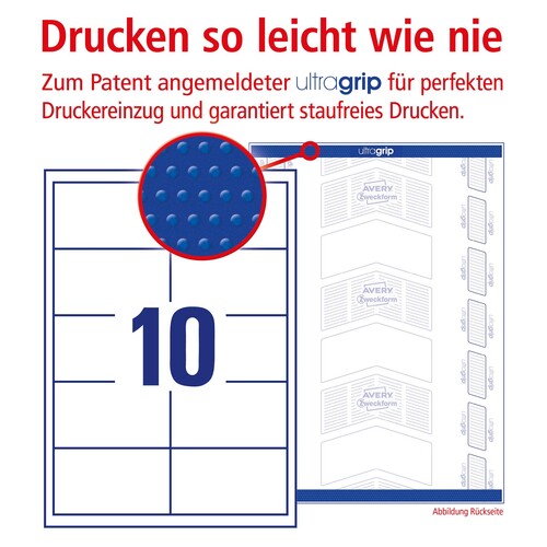 Etiketten Inkjet+Laser+Kopier 97x55mm auf A4 Bögen weiß Zweckform 3679 (PACK=1000 STÜCK) Produktbild Additional View 3 L