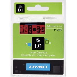 Schriftband D1 24mm/7m schwarz auf rot Dymo S0720970 (ST=7 METER) Produktbild