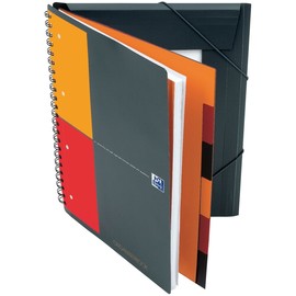 Organizerbook Oxford International A4+ kariert 4-fach Lochung Doppelspirale 90Blatt 80g Optik Paper weiß 100102777 Produktbild