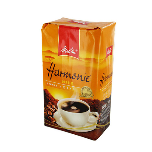 Kaffee Melitta Cafe Harmonie gemahlen naturmild (PACK=500 GRAMM) Produktbild Front View L