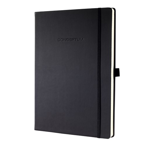 Notizbuch CONCEPTUM Softwave kariert A4 213x295mm 194 Seiten schwarz Hardcover Sigel CO111 Produktbild