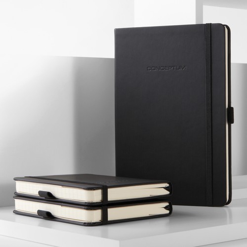 Notizbuch CONCEPTUM Softwave kariert A4 213x295mm 194 Seiten schwarz Hardcover Sigel CO111 Produktbild Back View L