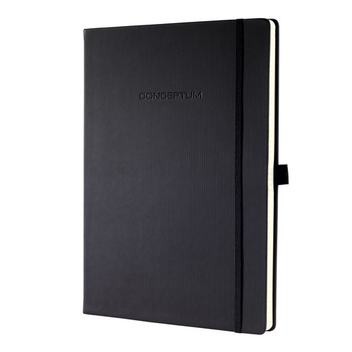 Notizbuch CONCEPTUM Softwave liniert A4 213x295mm 194Seiten schwarz Hardcover Sigel CO112 Produktbild