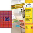 Etiketten Inkjet+Laser+Kopier 25,4x10mm auf A4 Bögen rot wiederablösbar Zweckform L6036-20 (PACK=3780 STÜCK) Produktbild