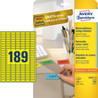 Etiketten Inkjet+Laser+Kopier 25,4x10mm A4 Bögen gelb wiederablösbar Zweckform L6037-20 (PACK=3780 STÜCK) Produktbild
