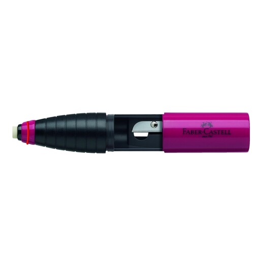 Radiergummi-Spitzer Kombination mit Drehverschluß rot/blau Faber Castell 184401 Produktbild Additional View 2 L