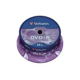 DVD+R 16fach Spindel azo silber 4,7GB/120Min. Verbatim 43500 (PACK=25 STÜCK) Produktbild