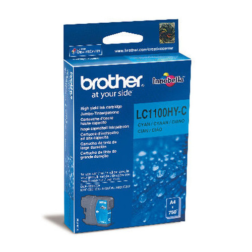 Tintenpatrone für DCP-6690CW/MFC-6490CW 16ml cyan Brother LC-1100HYC Produktbild Front View L