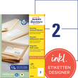 Etiketten Inkjet+Laser+Kopier 210x148mm auf A4 Bögen recycling weiß Zweckform LR3655 (PACK=200 STÜCK) Produktbild