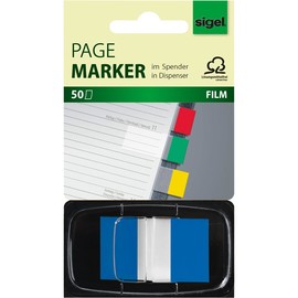 Haftmarker Z-Marker Film Color-Tip 25x43mm blau transparent Sigel HN492 (PACK=50 STÜCK) Produktbild