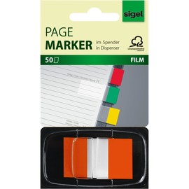 Haftmarker Z-Marker Film Color-Tip 25x43mm orange transparent Sigel HN494 (PACK=50 STÜCK) Produktbild