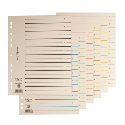 Trennblätter mit perforierten Taben A4 240x300mm orange teilfarbig Karton 44063-12 (PACK=100 STÜCK) Produktbild