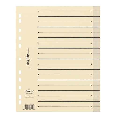Trennblätter mit perforierten Taben A4 240x300mm rot teilfarbig Karton 44063-01 (PACK=100 STÜCK) Produktbild Additional View 1 L