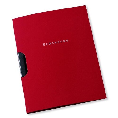 Bewerbungsmappe Oxford clip-fix A4 für 30Blatt bordeaux Karton 100421008 Produktbild Front View L