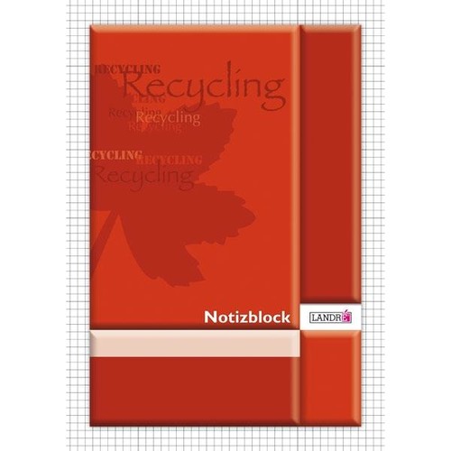 Notizblock A6 kariert mit Deckblatt perforiert 50Blatt 60g Recycling Landré 100050295 Produktbild Additional View 1 L
