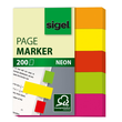 Haftmarker Neon Mini 50x12mm 5 Neonfarben Papier Sigel HN655 (PACK=5x 40 STÜCK) Produktbild