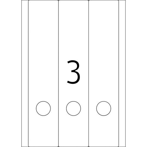 Rückenschilder zum Bedrucken 61x297mm lang breit auf A4 Bögen weiß selbstklebend Herma 5135 (PACK=75 STÜCK) Produktbild Additional View 2 L