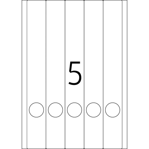 Rückenschilder zum Bedrucken 38x297mm lang schmal auf A4 Bögen weiß selbstklebend Herma 5130 (PACK=125 STÜCK) Produktbild Additional View 2 L